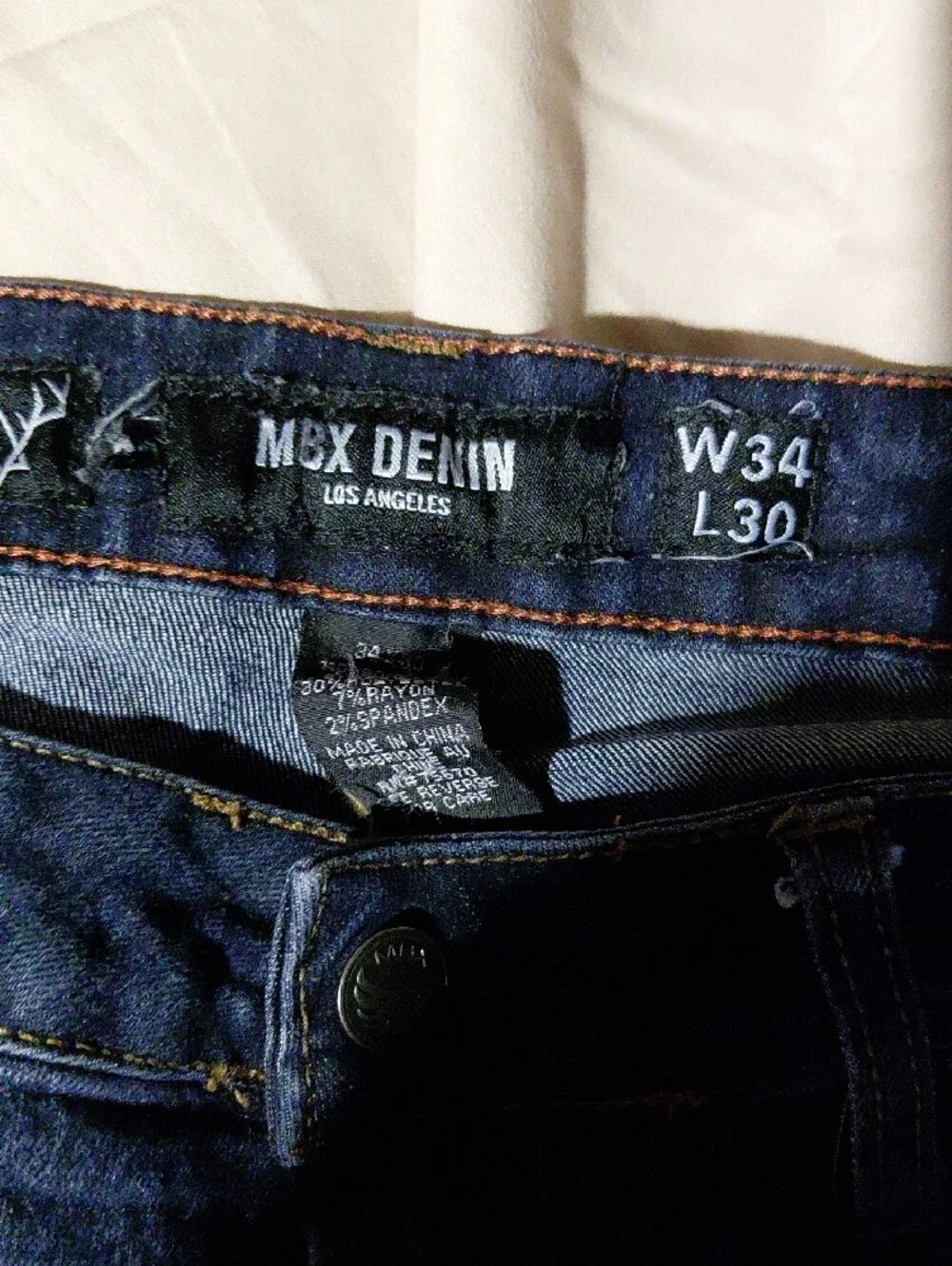 Men's Slim Straight Dark Blue Jeans - Classic Everyday Style